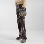 FENDI Fendigraphy Mini Dark blue denim-effect FF jacquard mini-bag - Image 3